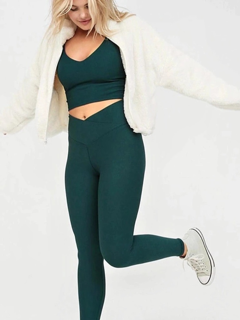 Aerie offline crossover waffle textured Yoga High Waist Leggings